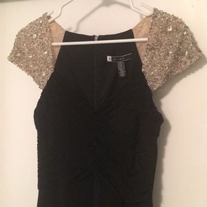 JS Boutique Jersey Embellished Cap Sleeve Gown